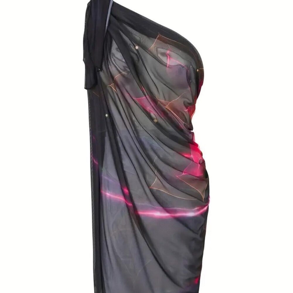 Semi-Sheer Beach Cover Many Ways to Wear (Color: Multicolor) SEE PHOTOS